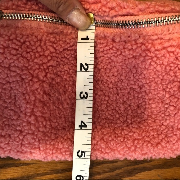 Gap Faux Sherpa Belt Bag, Guava Pink, 9” X 5” - Picture 7 of 9